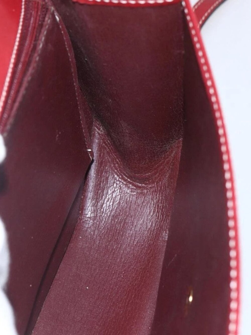 Christian Dior Hand Bag Leather 2way Red Gold Auth 159290 - Picture 12 of 16